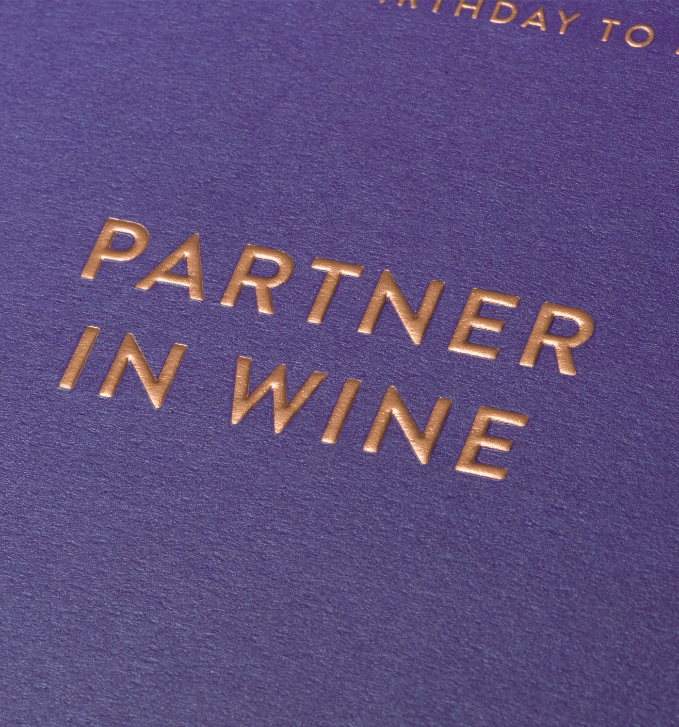 Partner in Wine Purple Birthday Card