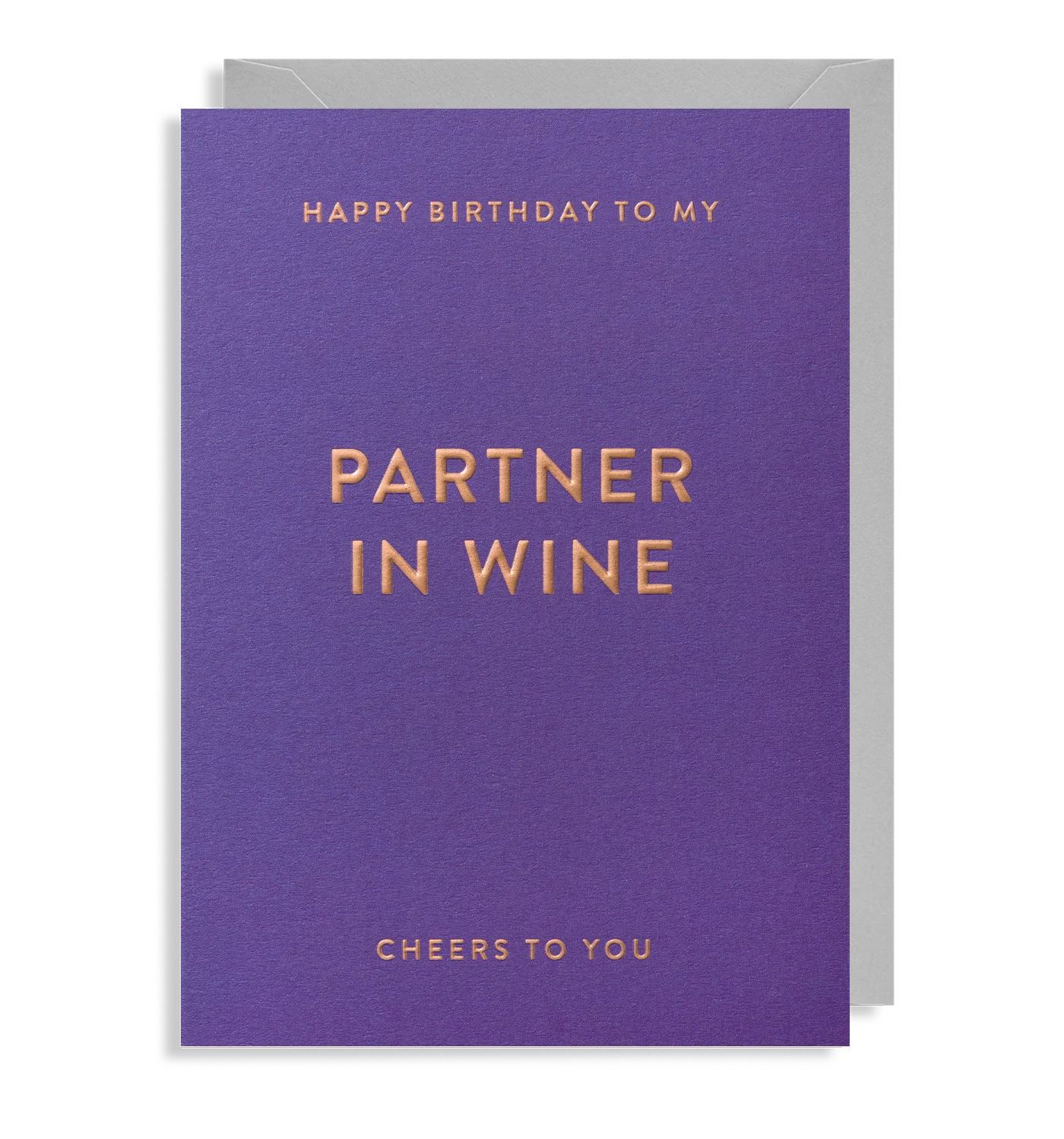 Partner in Wine Purple Birthday Card