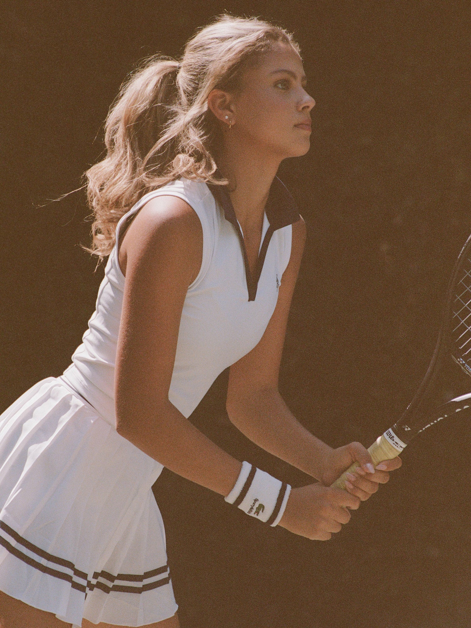 SRC logo sports polo vest, white-navy