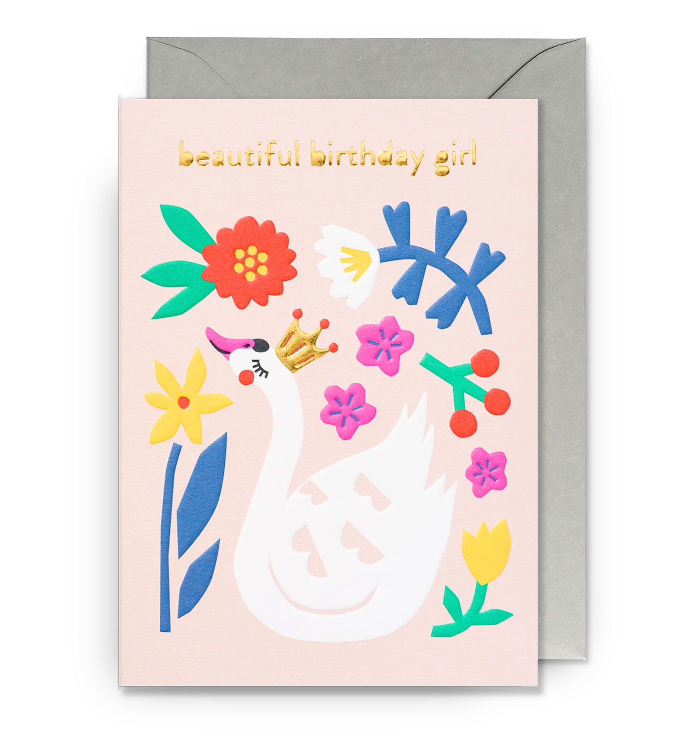 Queen Swan Beautiful Birthday Girl Birthday Card