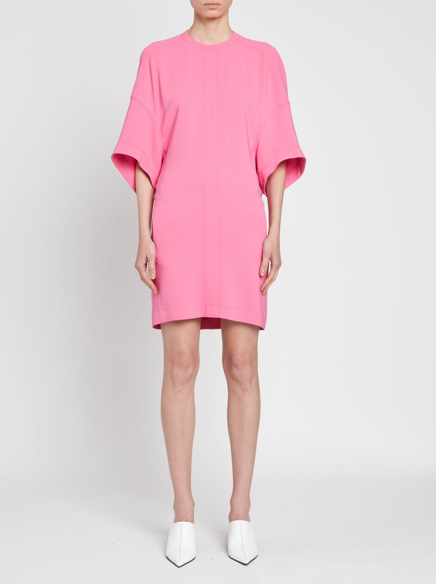 Cape Short Dress, bright pink