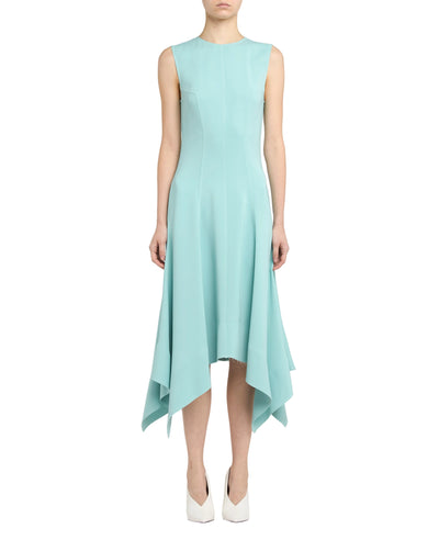 Asymmetric hem midi dress, aquamarine