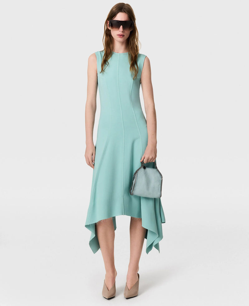 Asymmetric hem midi dress, aquamarine