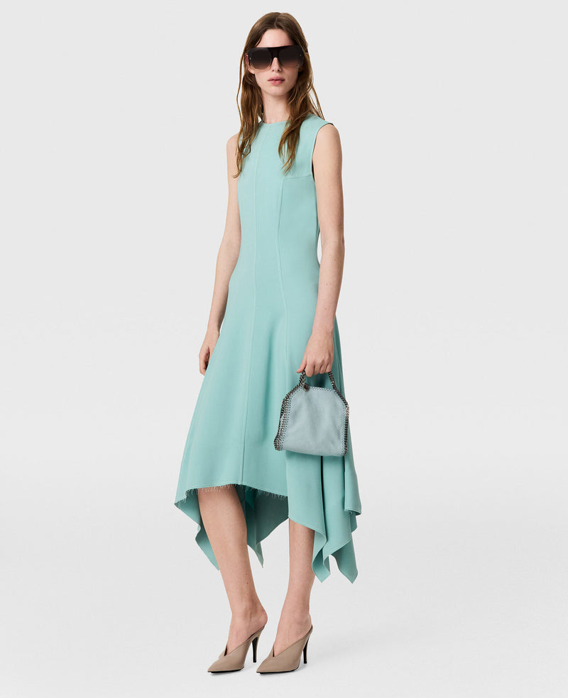 Asymmetric hem midi dress, aquamarine