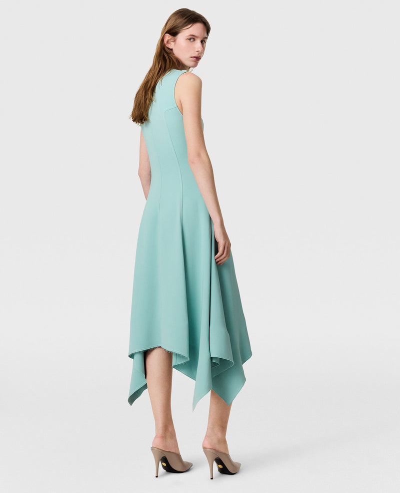 Asymmetric hem midi dress, aquamarine