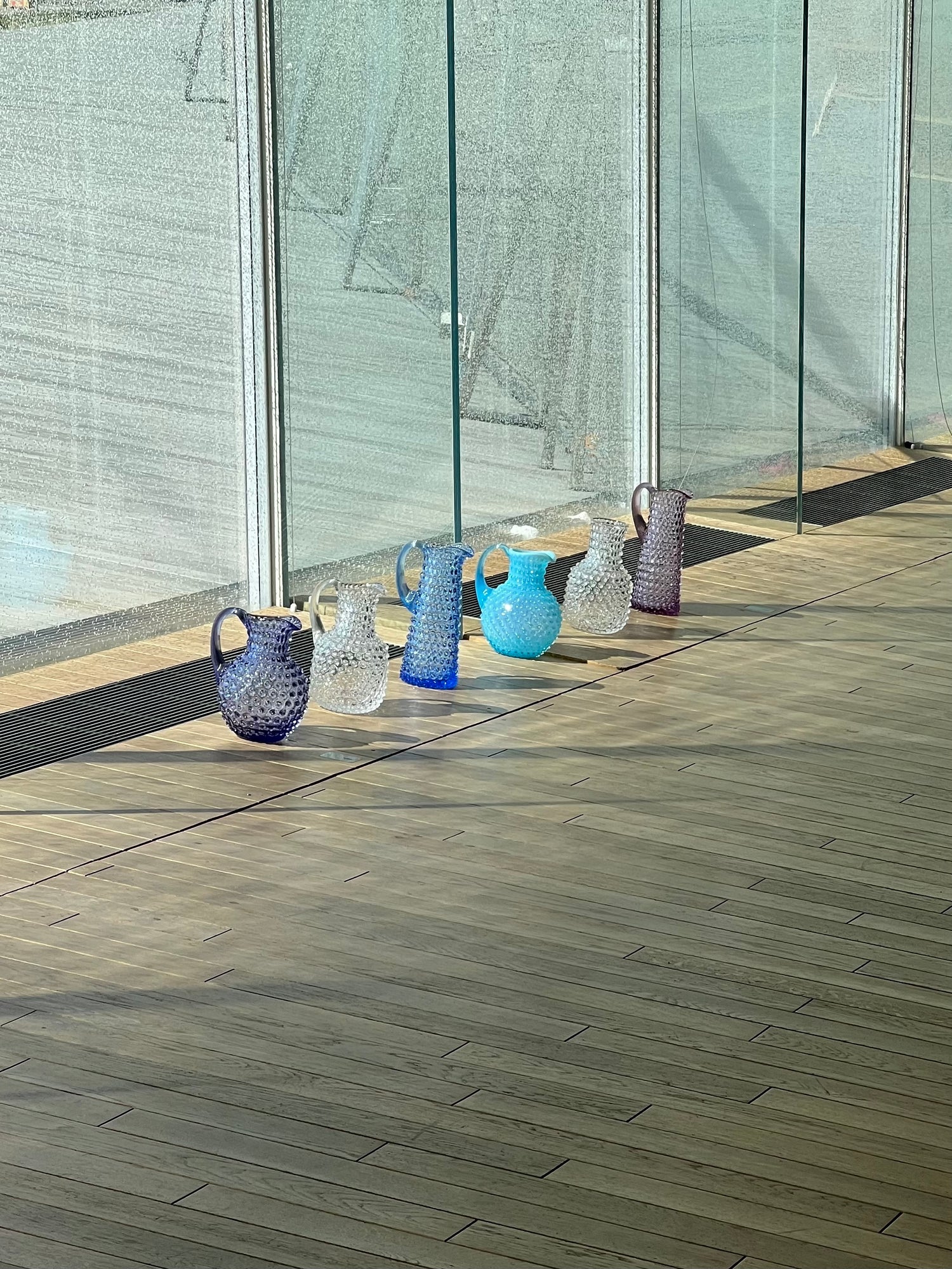 Opaline Paris hobnail jug (2 L), Pastel Blue