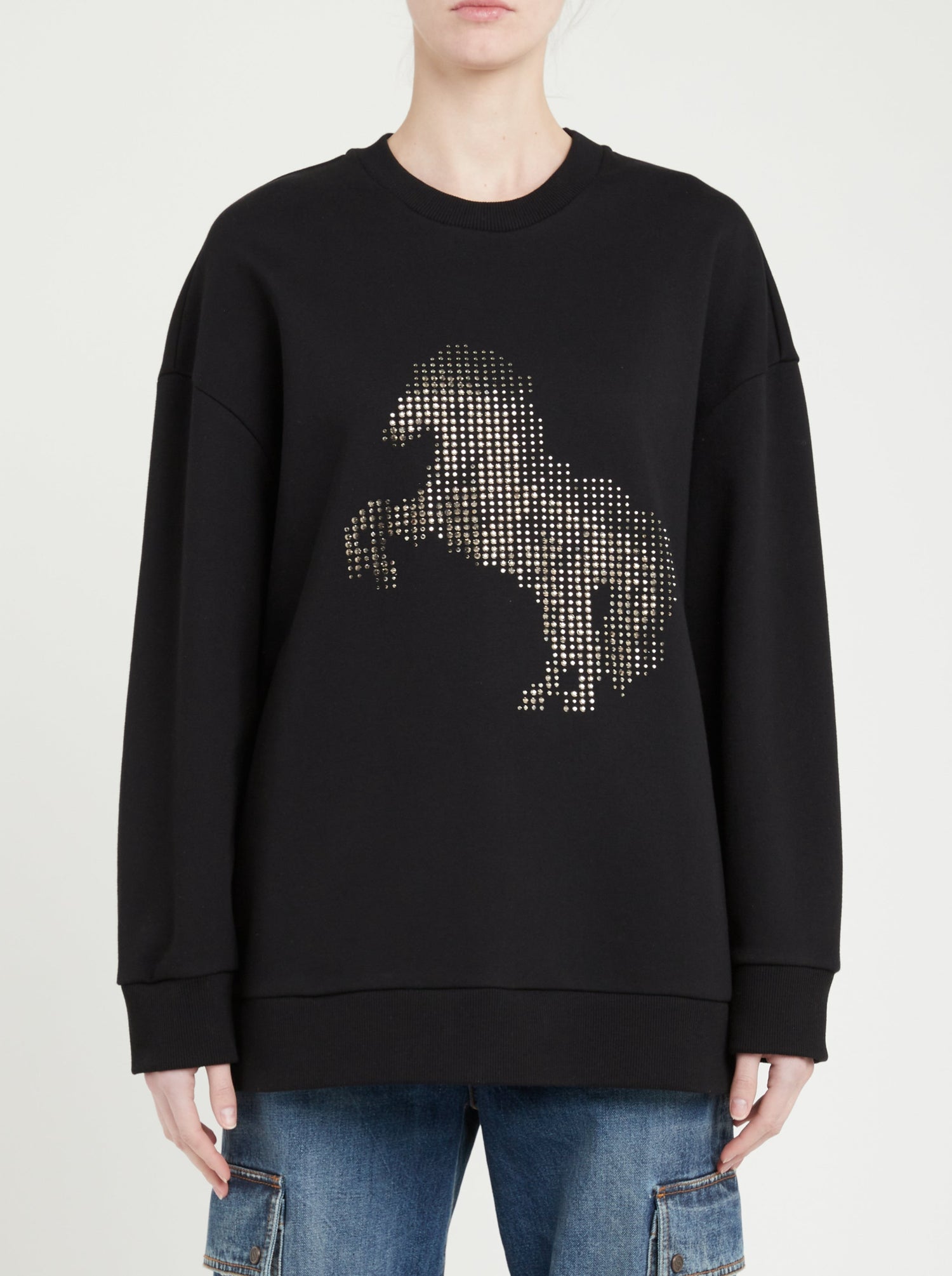 Stella McCartney: Hotfix Pixel Horse Sweatshirt, black