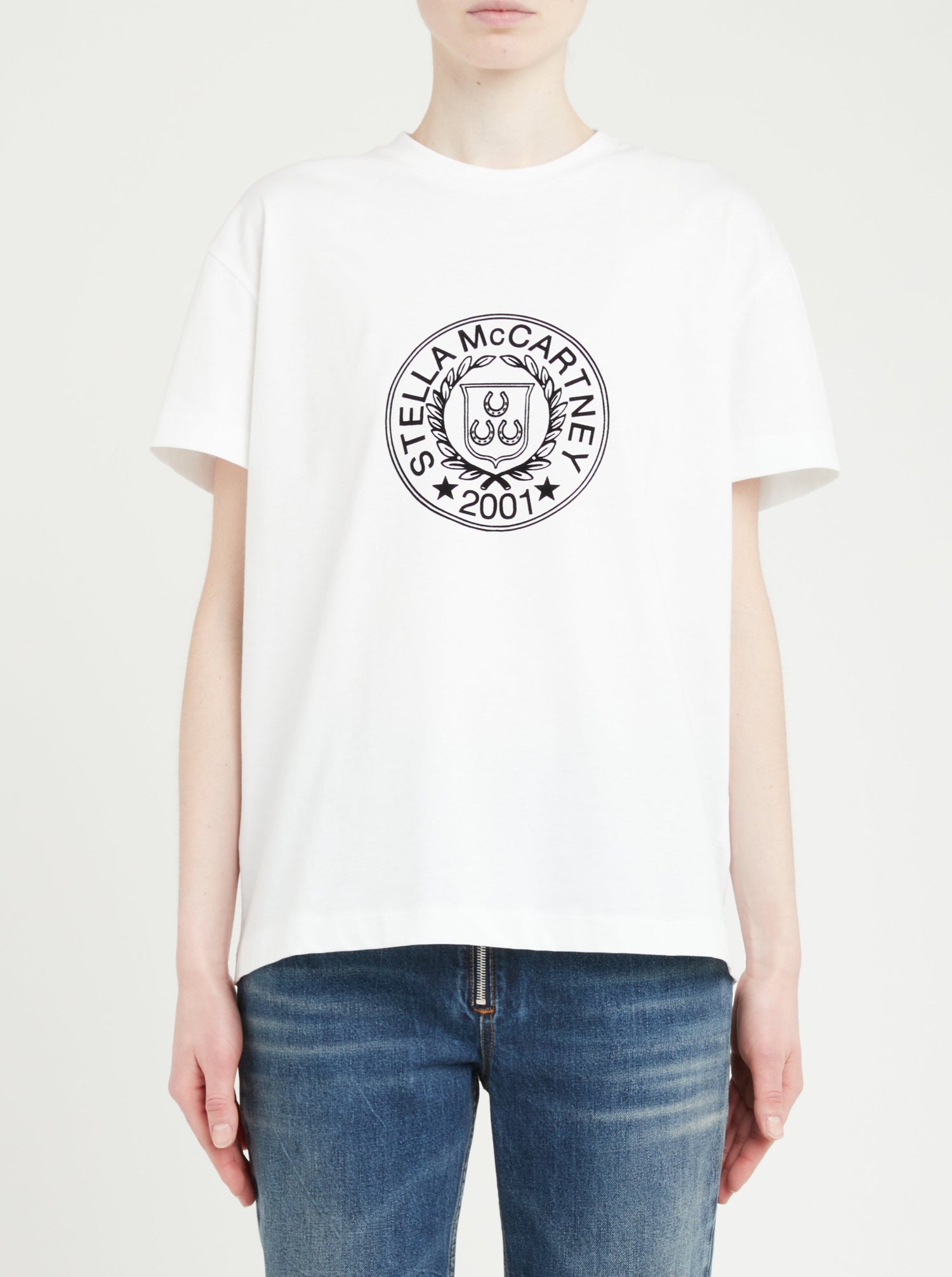 Stella McCartney: White logo t-shirt. Style 6J02413SPY35.