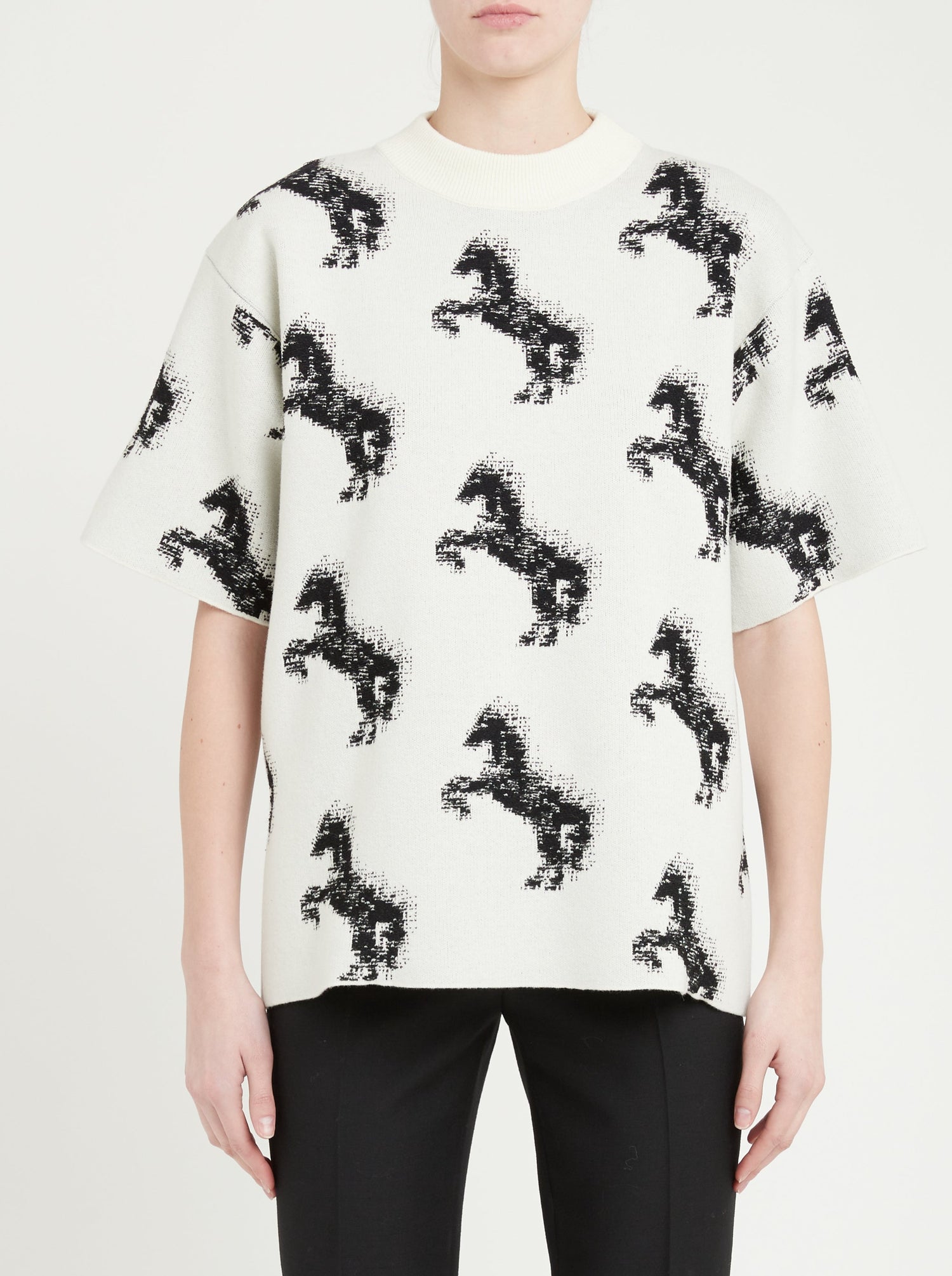 Pixel Horse Wool Jaquard T-Shirt, multicolor