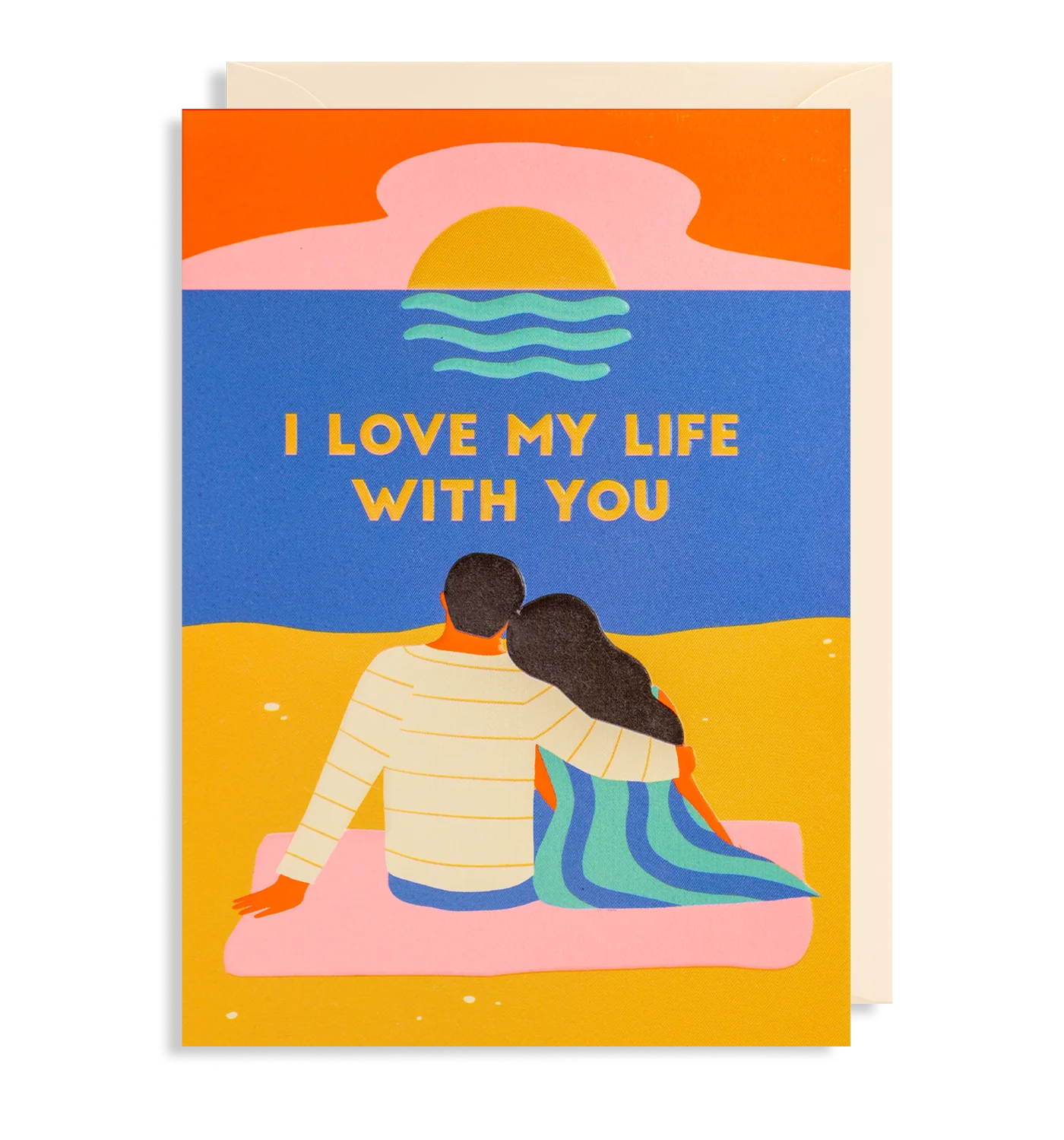 With You Sunrise at the Beach Love Card by Naomi Wilkinson