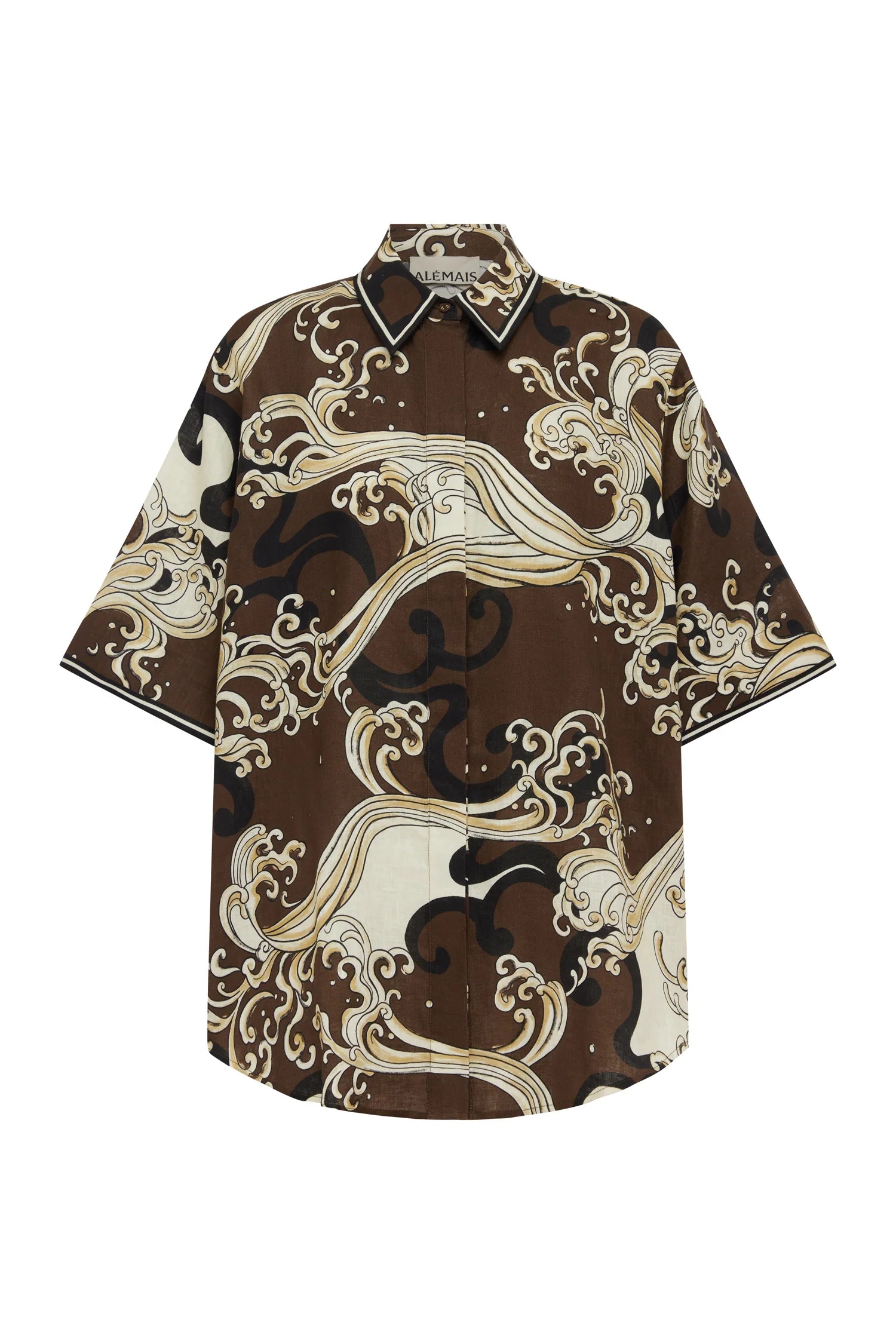 Otis linen shirt, chocolate