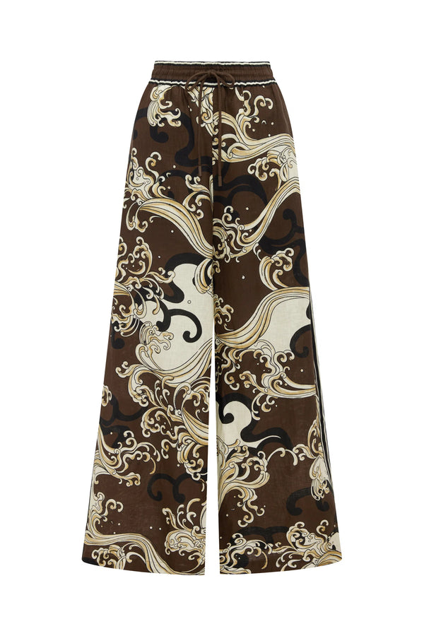 Otis linen pants, chocolate