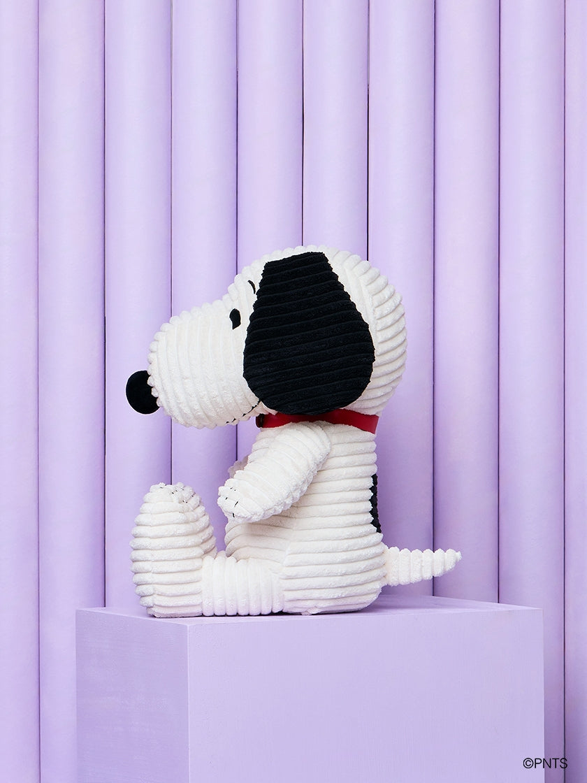 Sitting Snoopy corduroy soft toy, cream (40 cm)