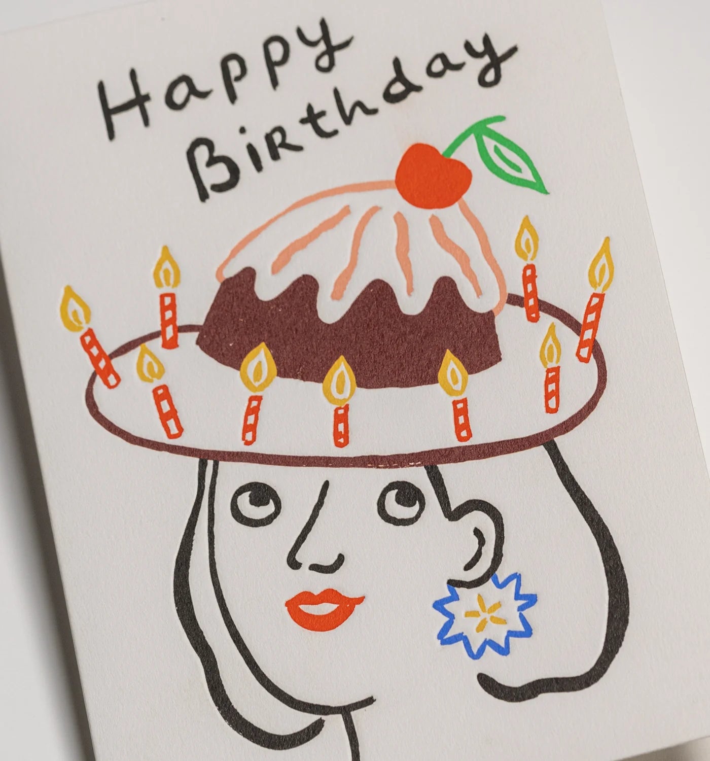 Happy Birthday Cake Hat Birthday Card by Marie Assénat