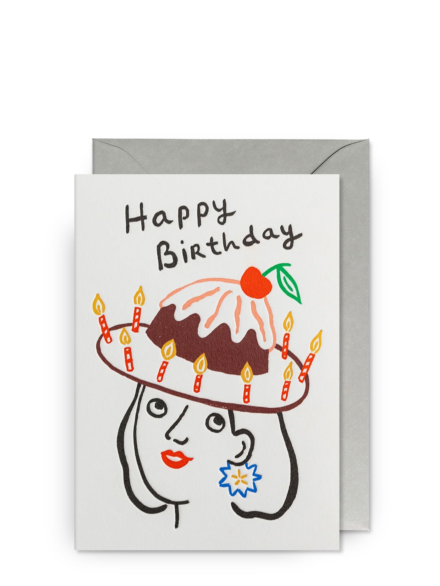 Happy Birthday Cake Hat Birthday Card by Marie Assénat