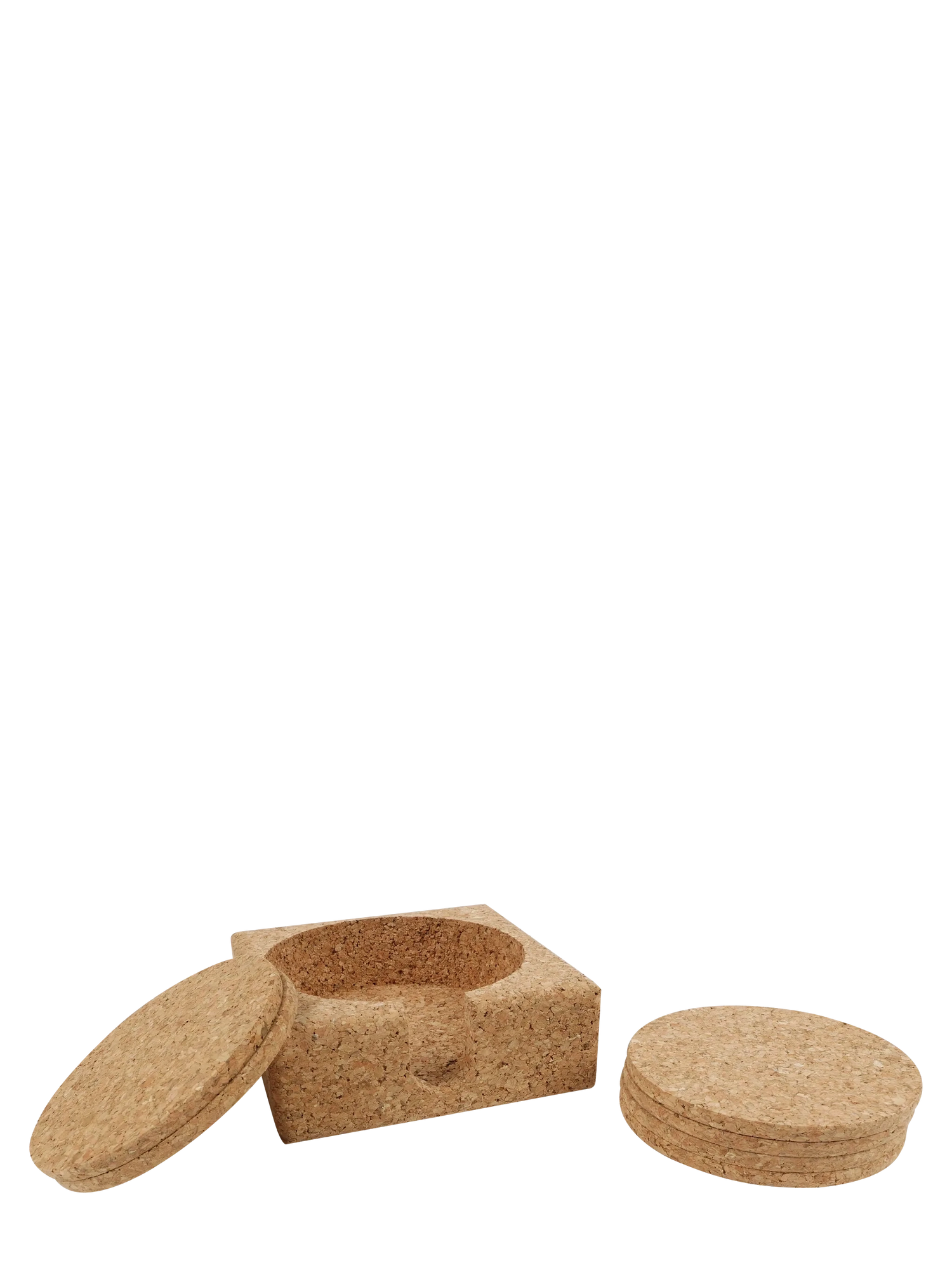 Round cork coasters, set of 6