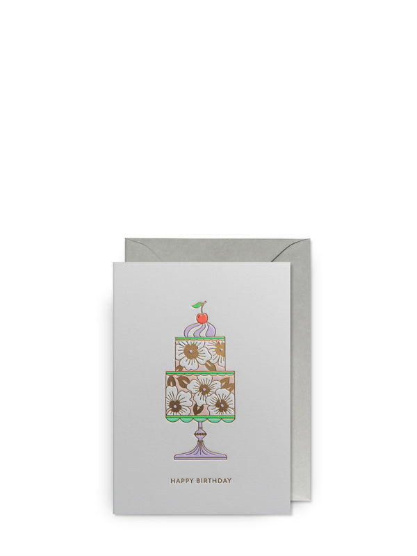 Decorative floral cake, birthday card