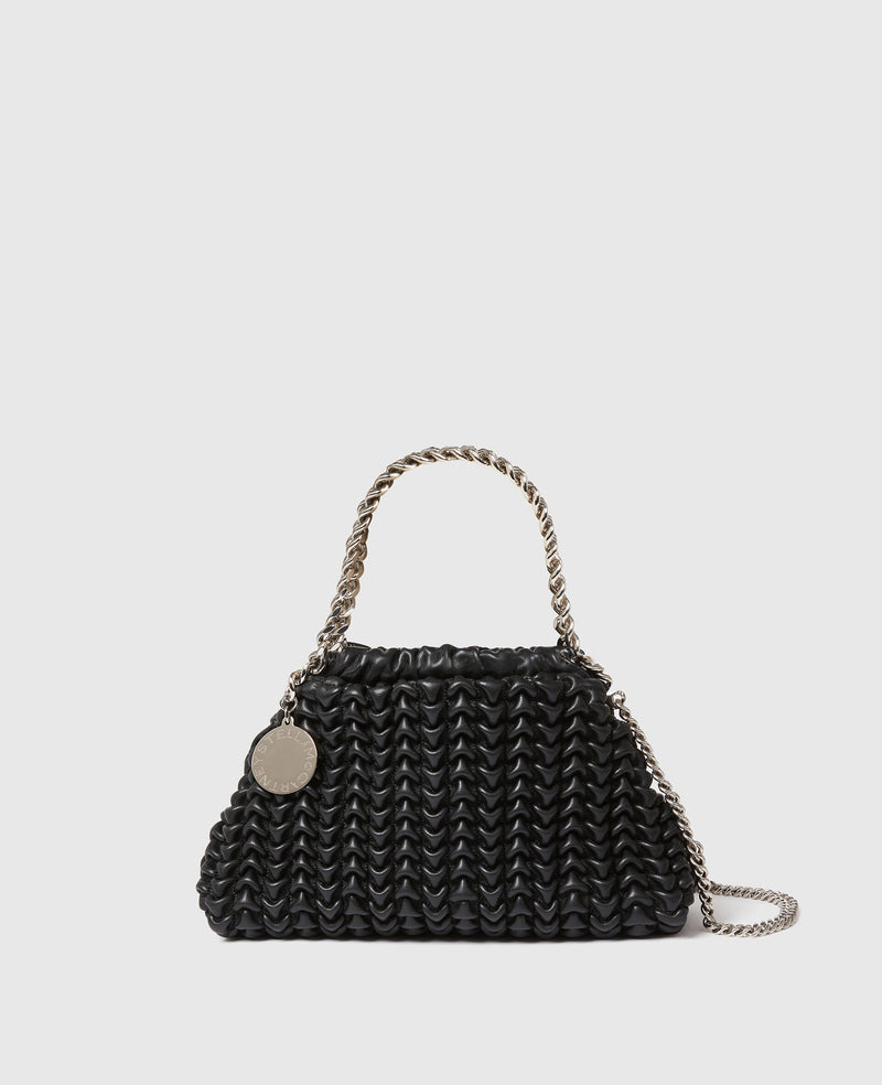 Falabella Mini Drawstring Bag Embroidery On Alter Mat, black