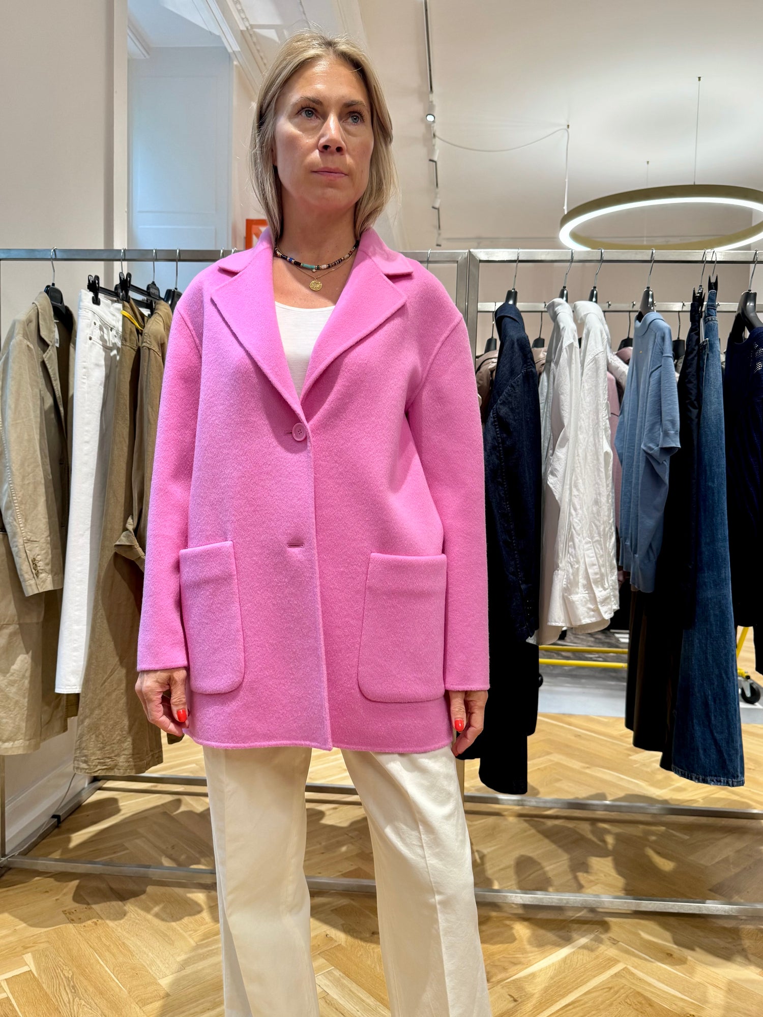 Wool coat, pink