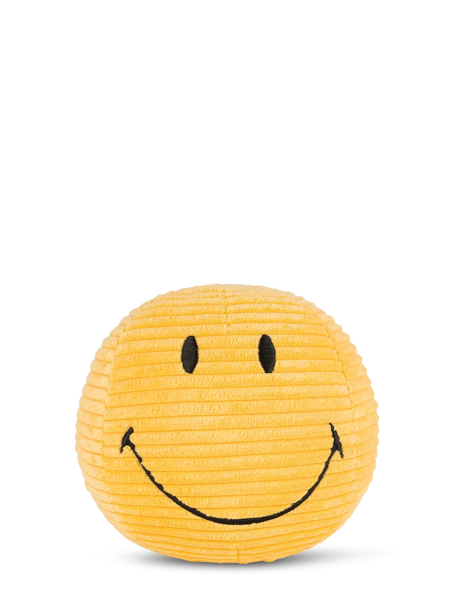 Smiley ECO corduroy soft toy, yellow (13 cm)