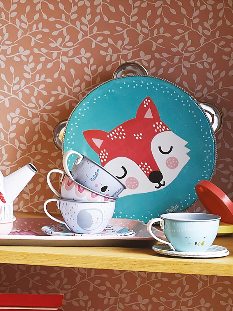 Fox wooden tamburin