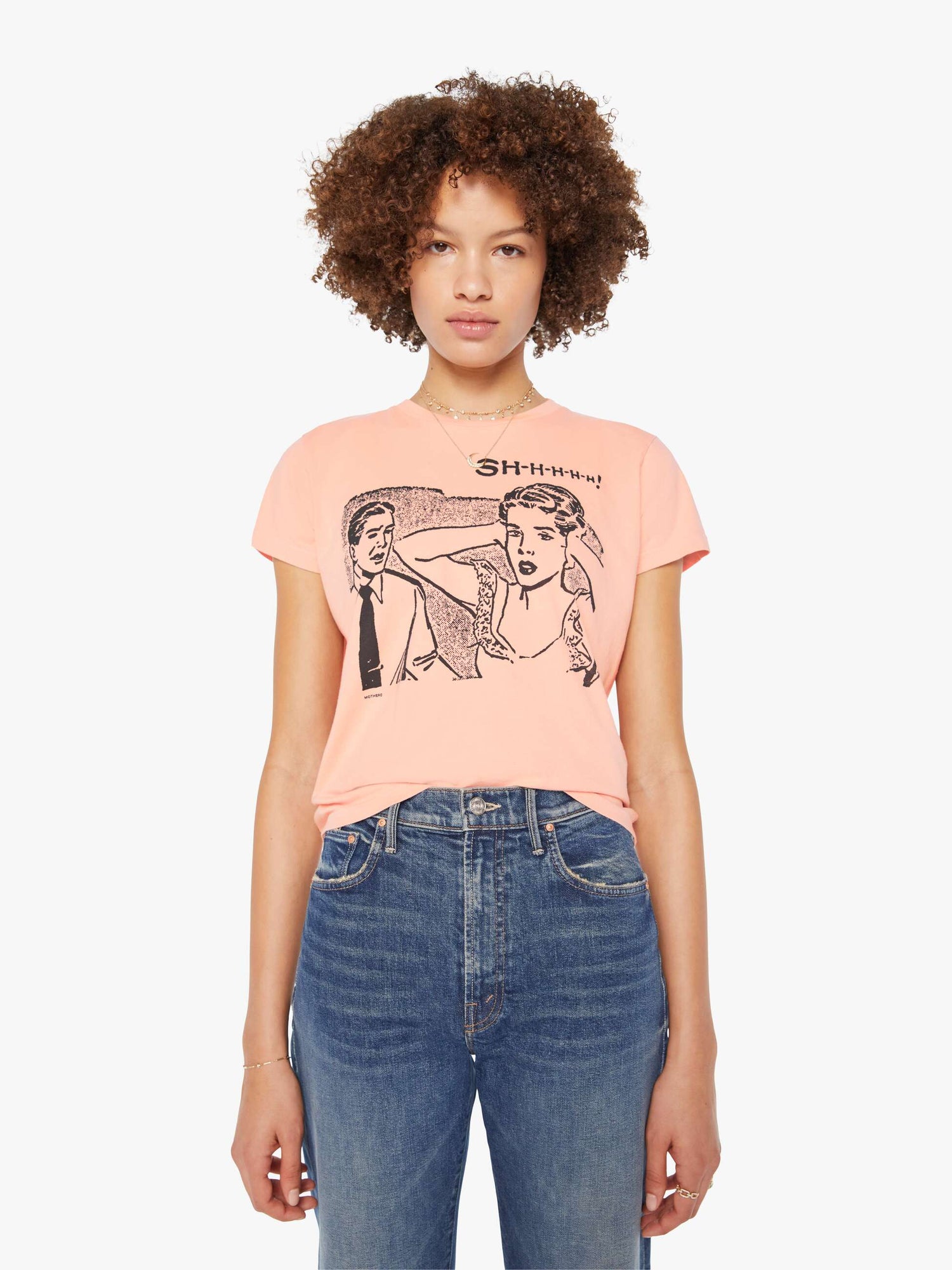 The Boxy Goodie Goodie print t-shirt, peach