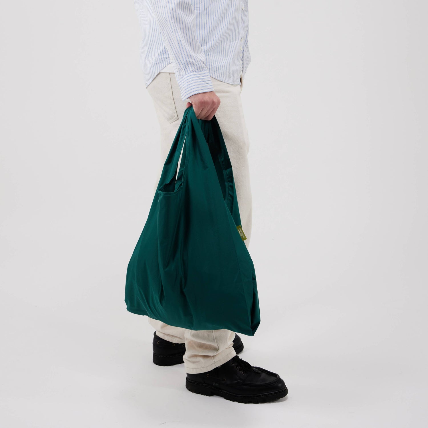 Forest green foldable light shopper, green