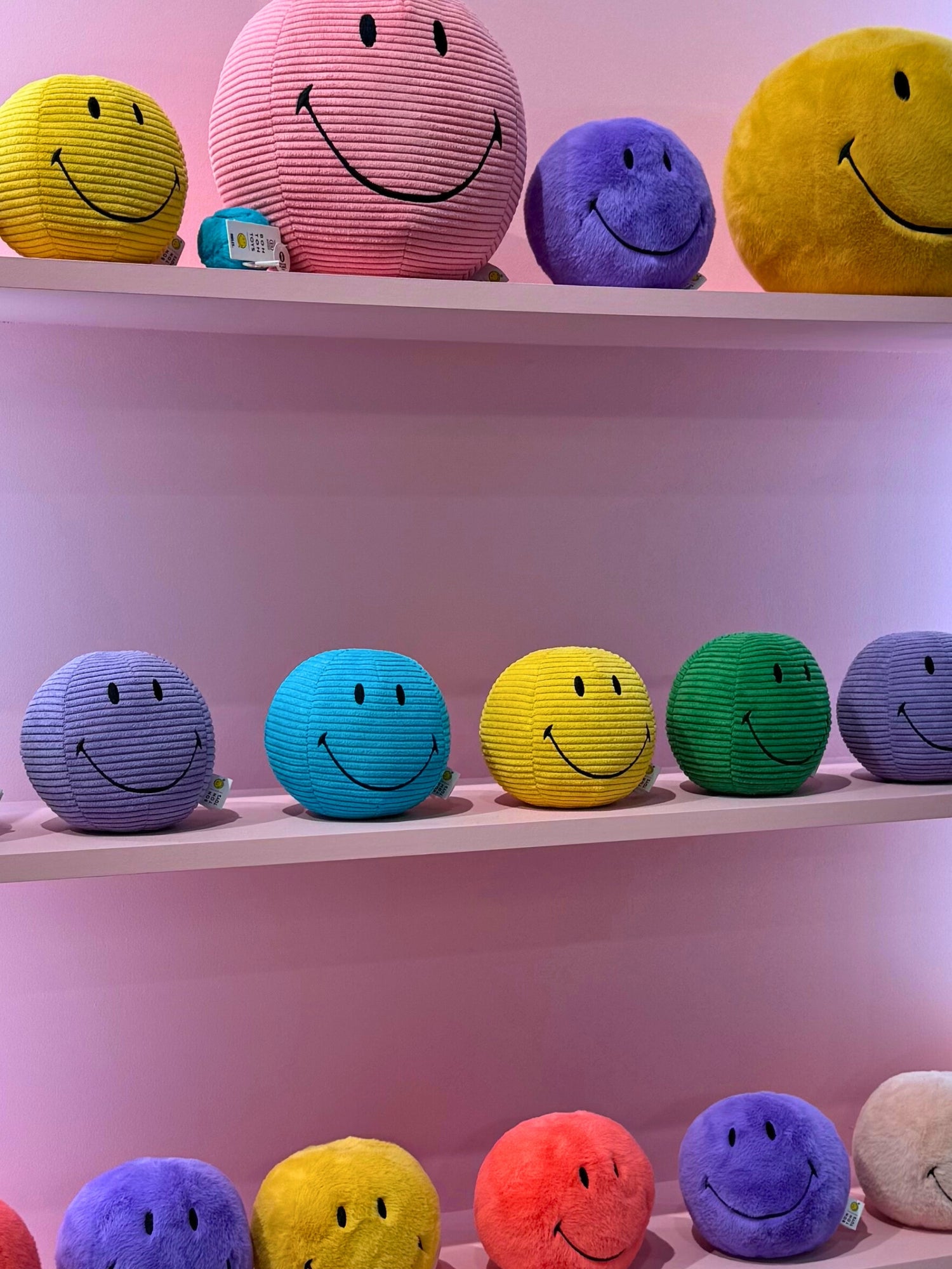 Smiley ECO fuzzy soft toy, purple (13 cm)