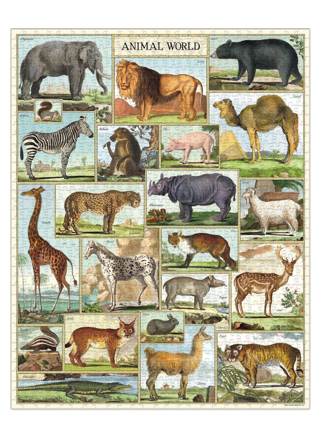 Vintage Puzzle, Animal World (1000 pcs)