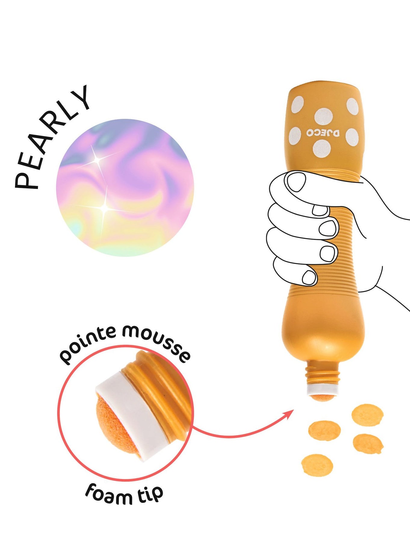 Large dot markers pearly