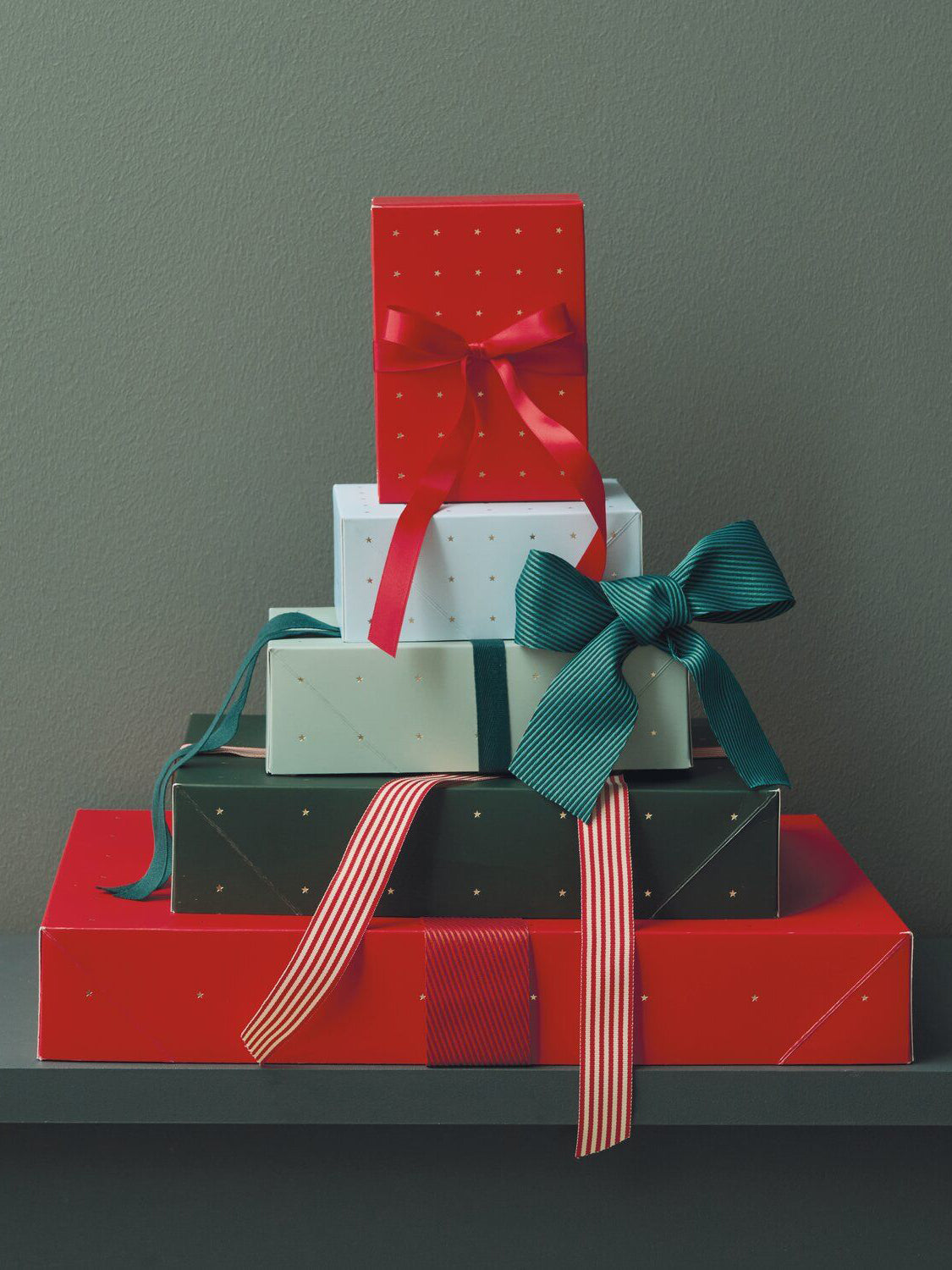 Woven ribbon duo stripes, red/white, 25 mm x 3 m