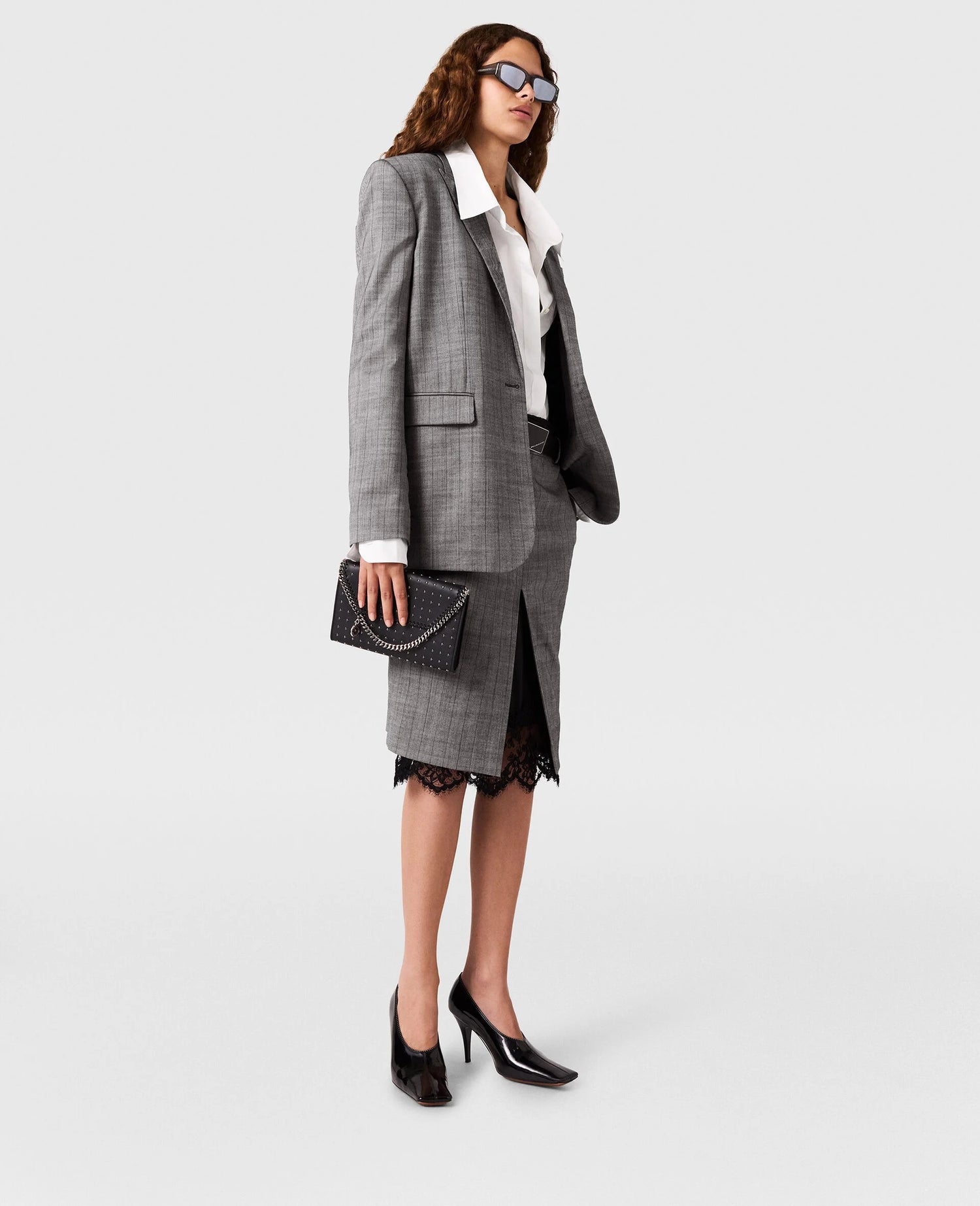 Grisaille tailored skirt, grey