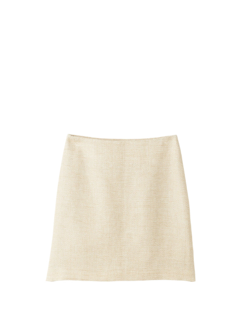Chambray skirt, wood colour