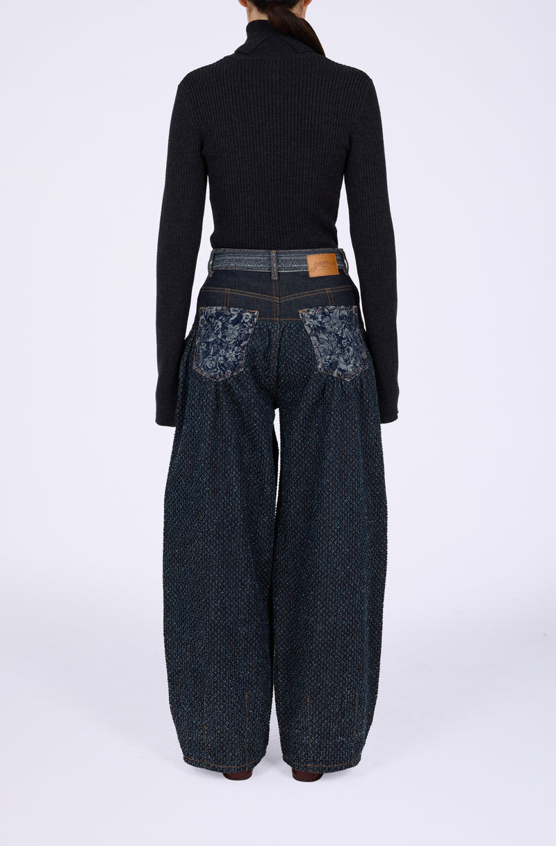 Patchwork Denim Corset Jeans
