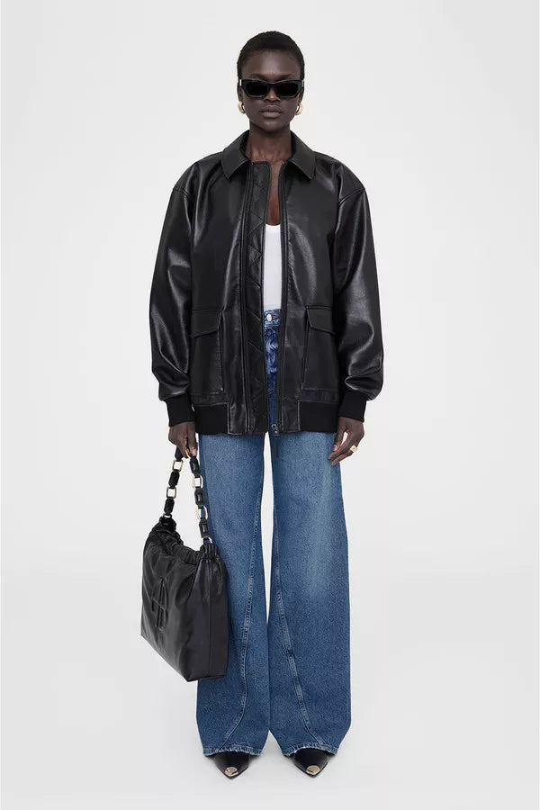 Kelanie leather jacket, deep brown