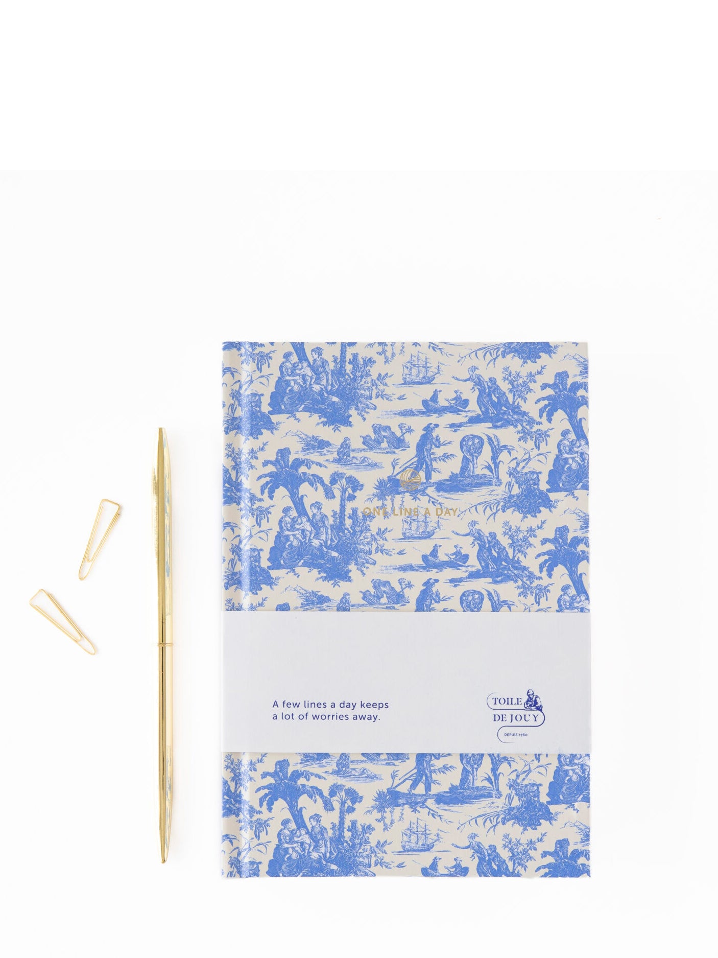 One line a day journal, Blue toile de Jouy