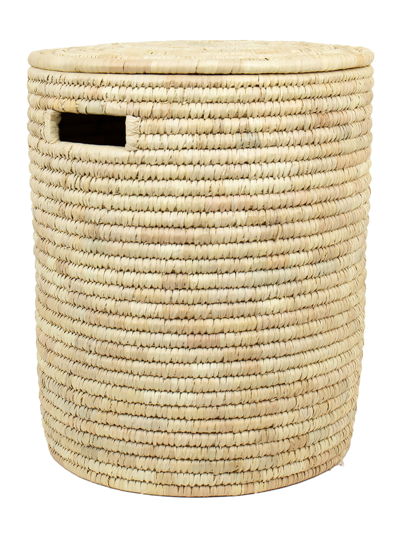 Palm leaf laundry basket