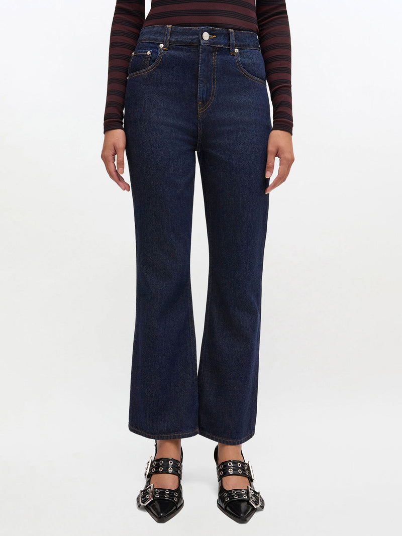 Betzy mid-rise cropped jeans, dark blue rinse