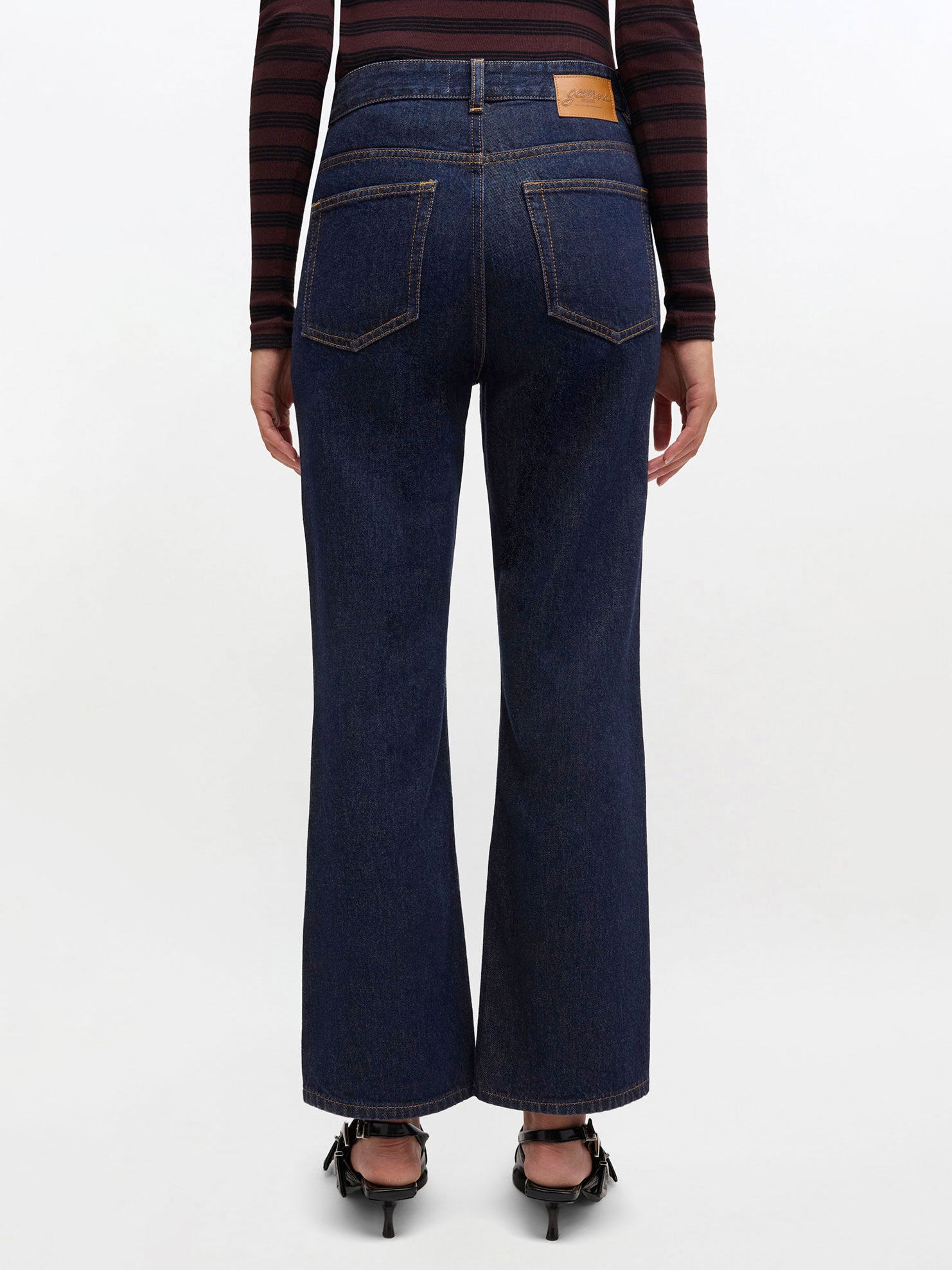 Betzy mid-rise cropped jeans, dark blue rinse