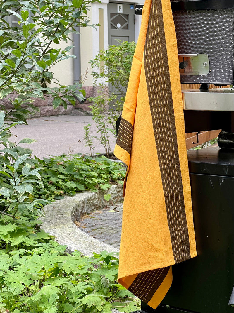 Linear Tea Towel (52x80cm), Mango orange