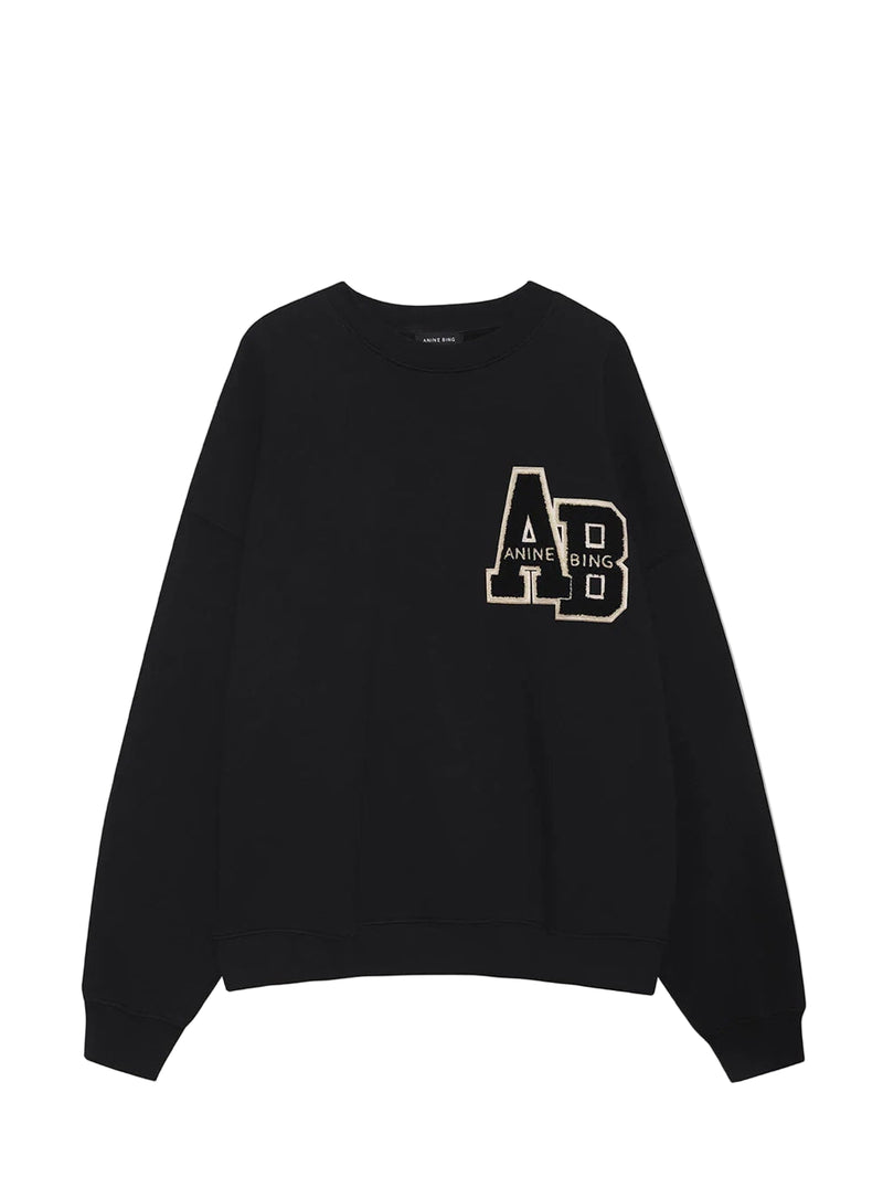 Miles oversized sweatshirt Letterman, black