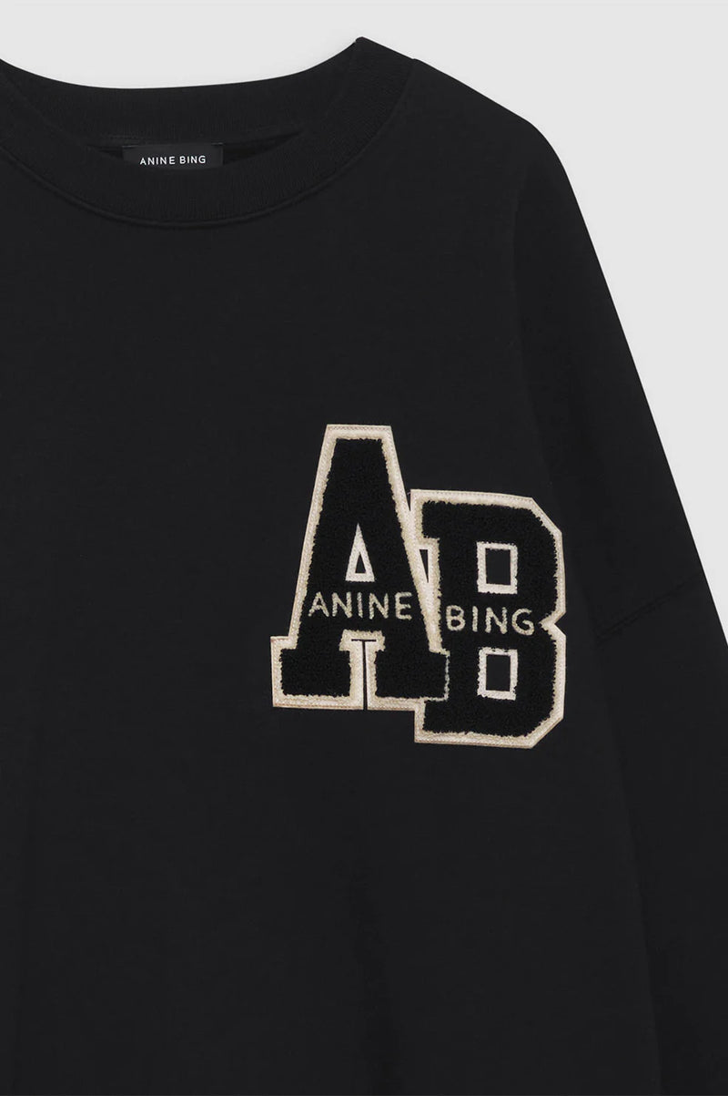 Miles oversized sweatshirt Letterman, black