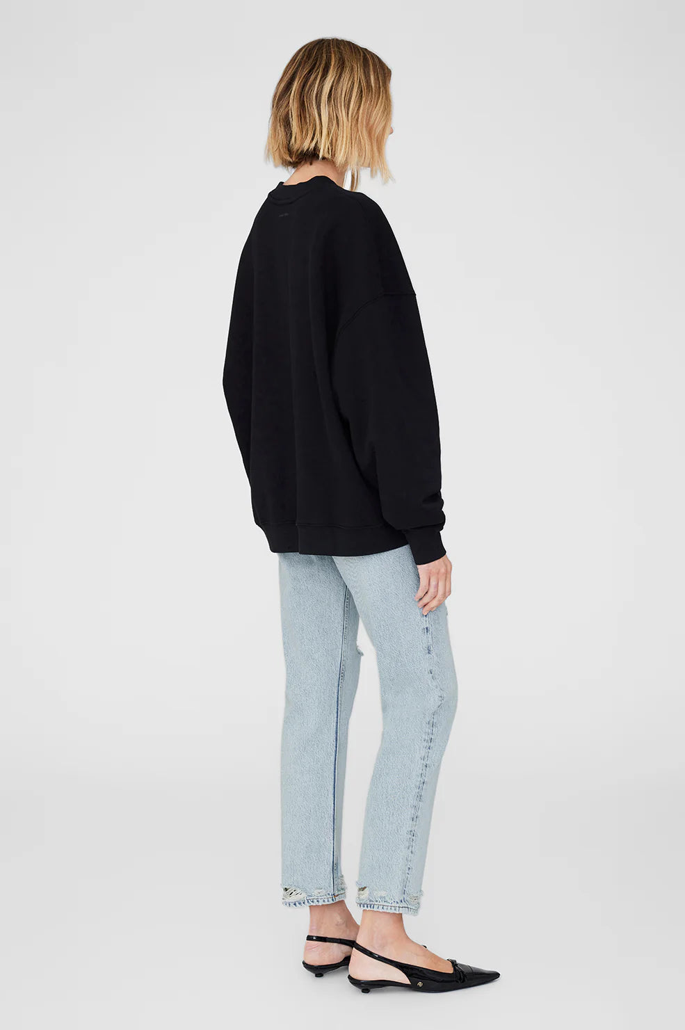Miles oversized sweatshirt Letterman, black