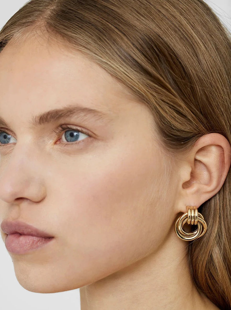 Triple Knot earrings, gold