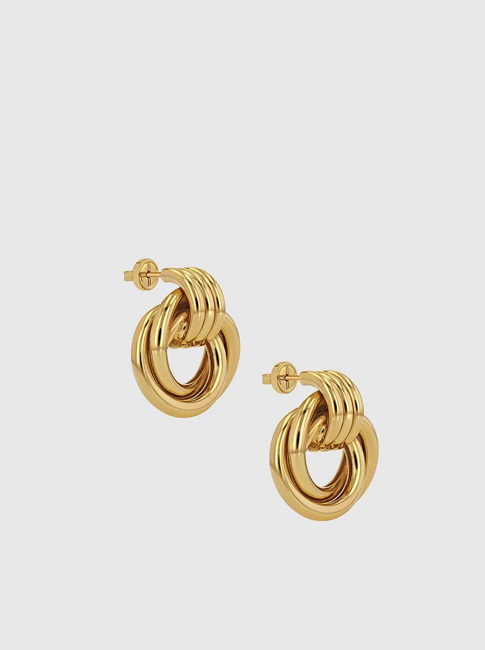 Triple Knot earrings, gold
