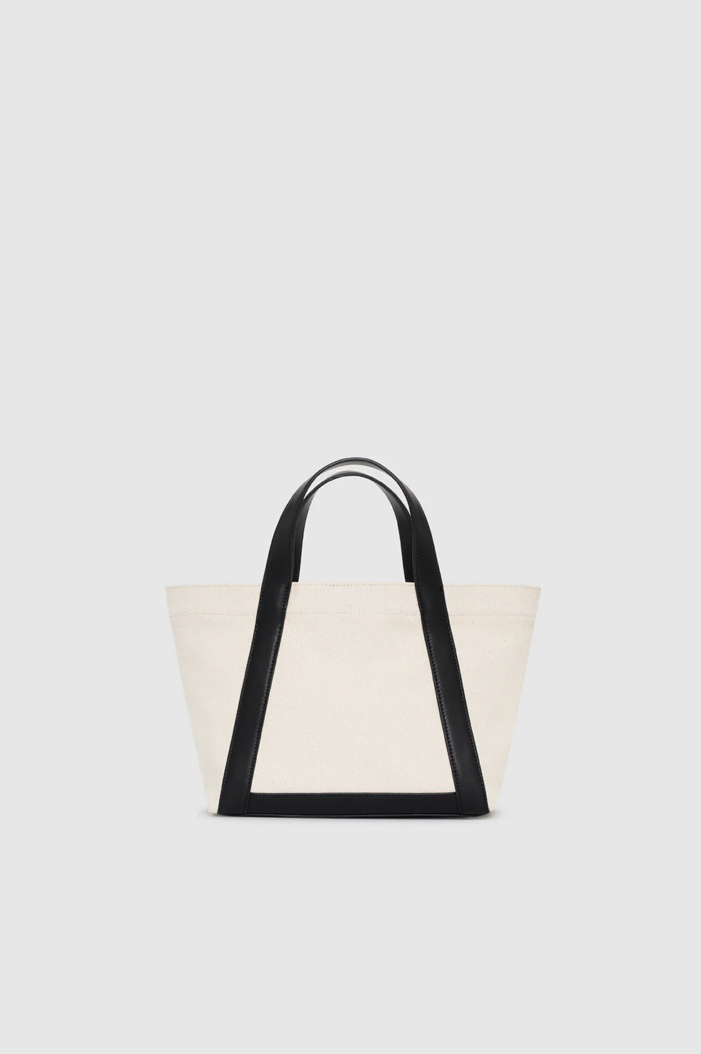Small Cara tote, natural canvas/black