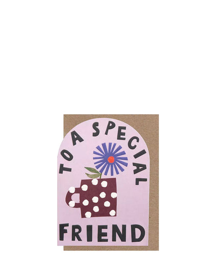 Special friend mug & flower, love & friendship card