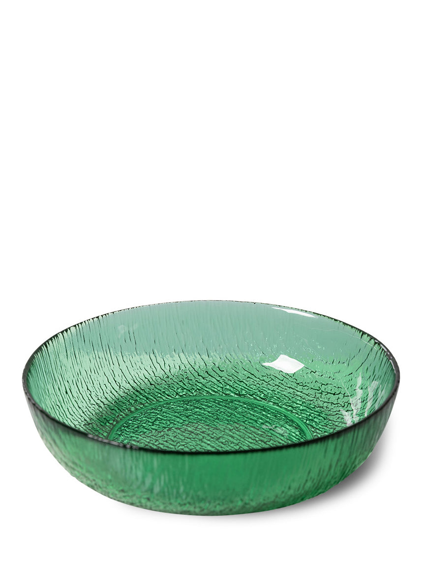 Glass salad bowl, green (18,5cm)