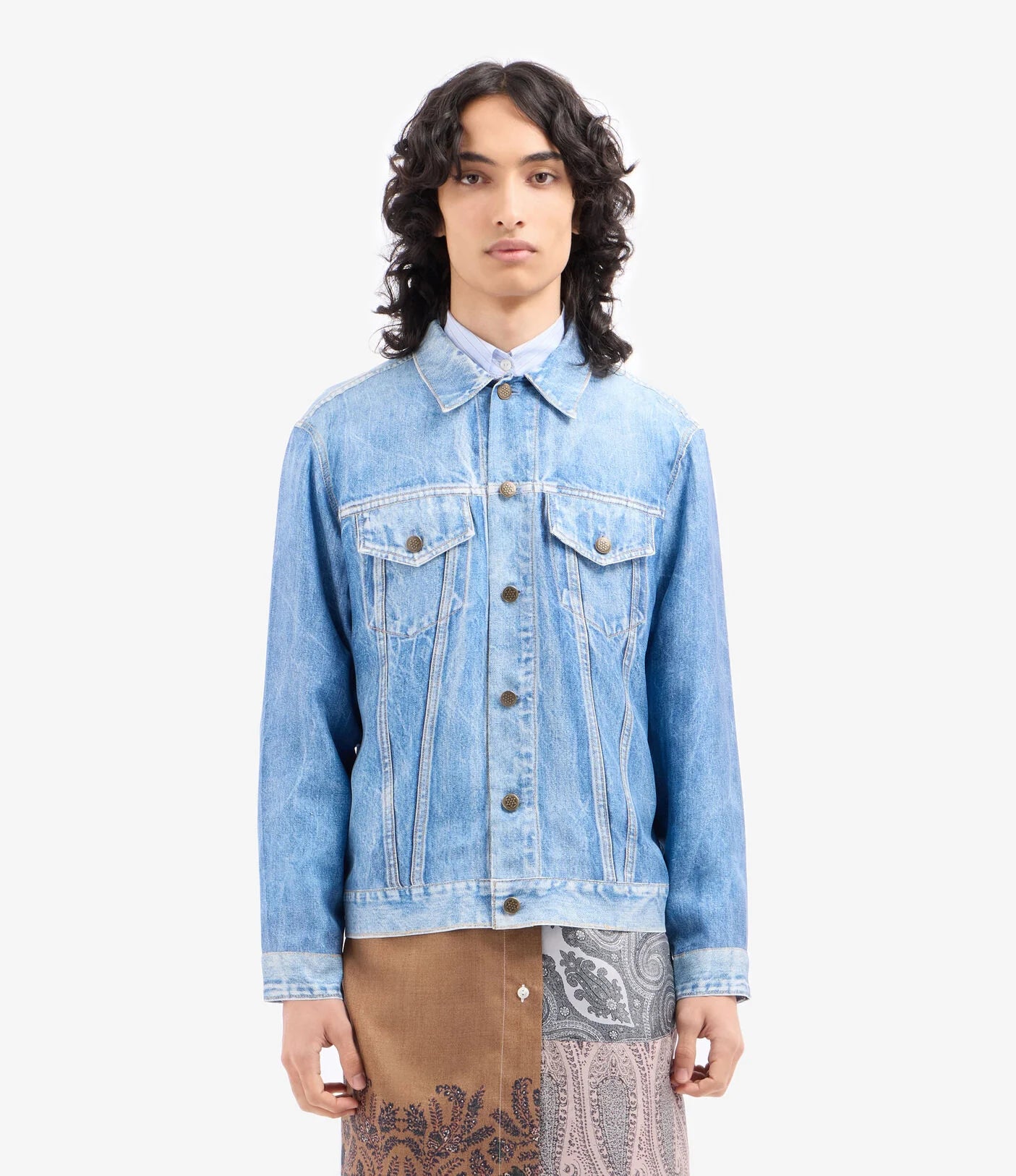 Aloqhi Jacket Silk, blue denim print