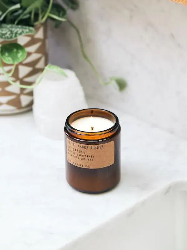 Amber & Moss - scented soy candle, standard size